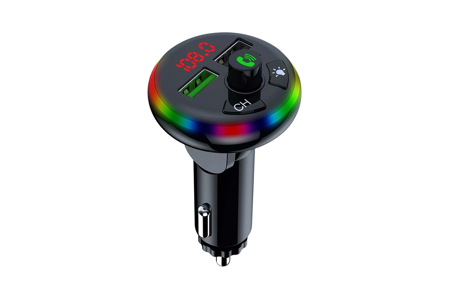 Concord C-6009 Bluetooth Görüşme Ve Müzik Dinleme Ekranlı RGB FM Transmitter PD 3.1A Çift Usb Şarj