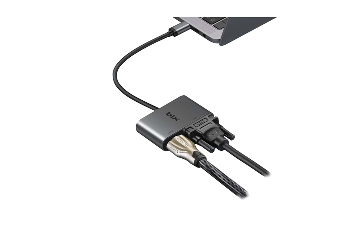 Bix BX14HB Type-C 3.1 HDMI & VGA Dönüştürücü Adaptör