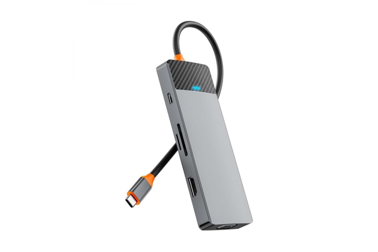 Wiwu A921HV 9'u 1 arada Type-C Hub Çoklu Port Dönüştürücü, USB+PD+USB-C+Kart Okuyucu Yuvaları+VGA+HD Çıkışı