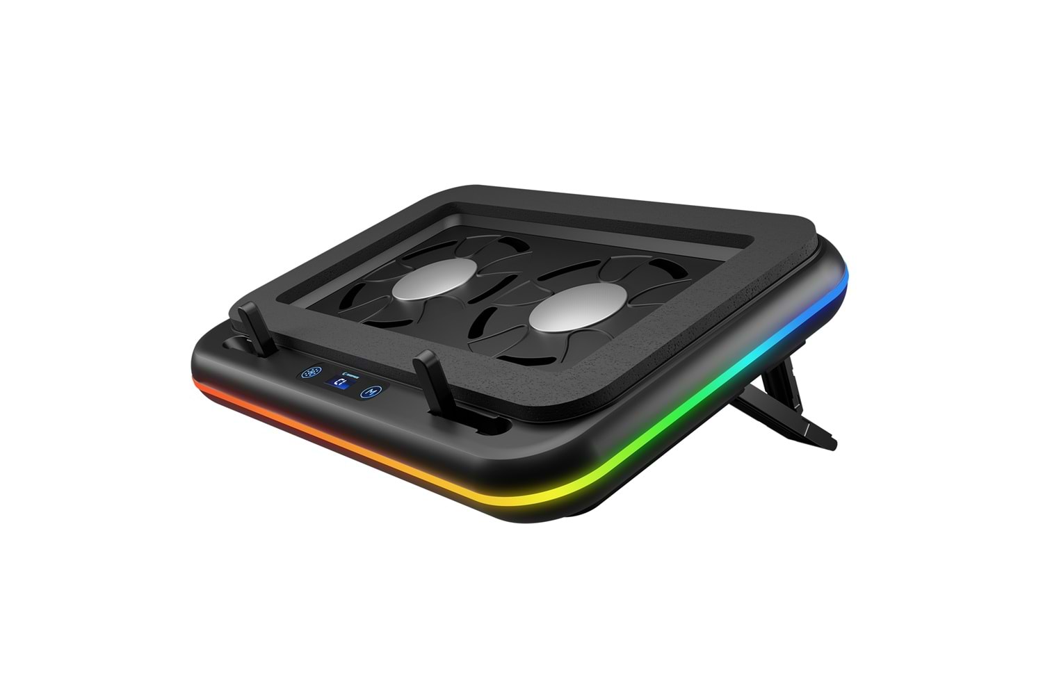 Rampage S55 Angel Siyah 5 Mod RGB 120*120mm 2 Fanlı 14-17 Led Ekranlı Notebook Soğutucu Stand