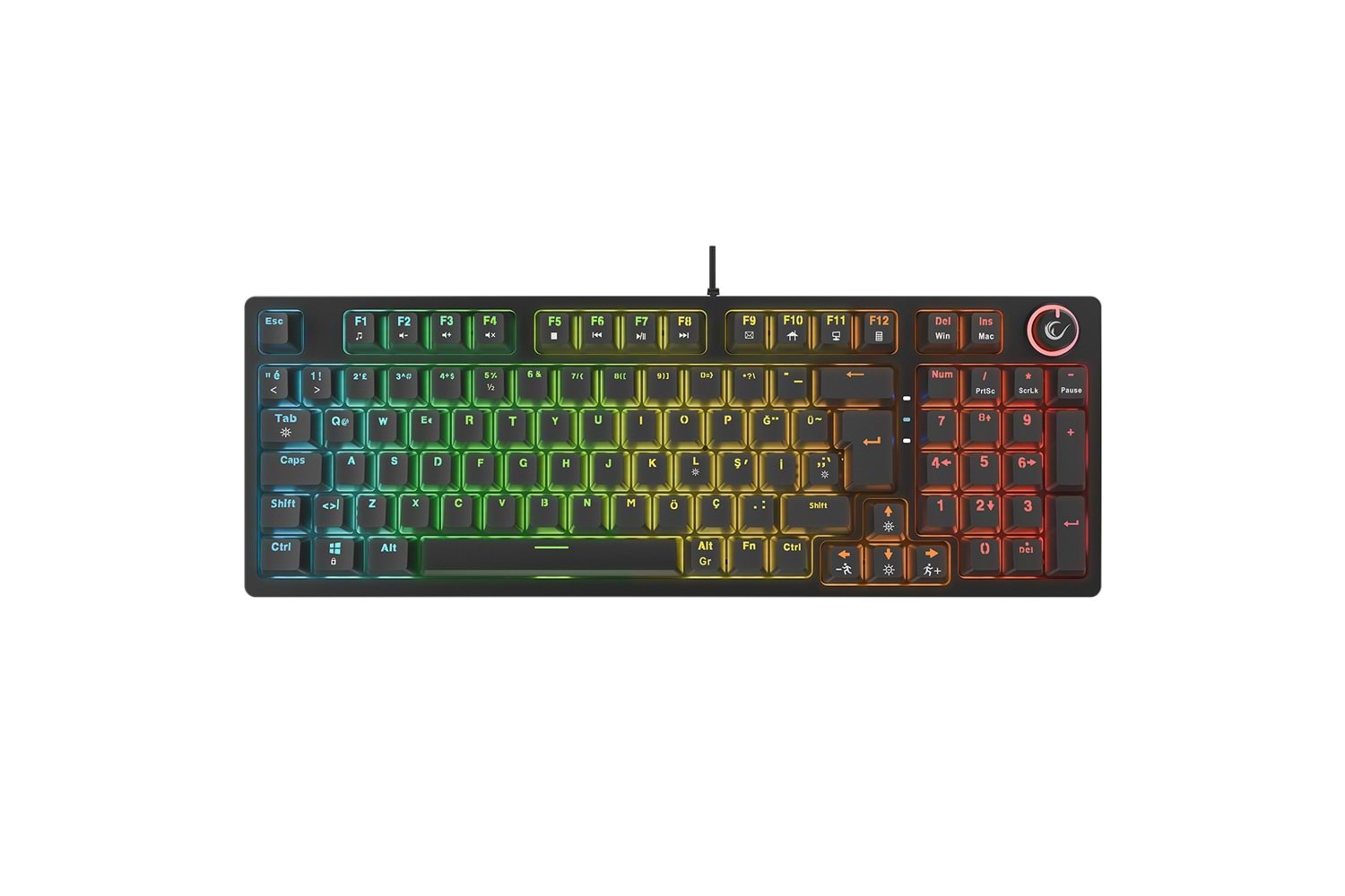 Rampage ENIGMA Siyah USB RGB Aydınlatmalı Red Switch Tam Türkçe 1800 Kompakt Dizilim Gaming Mekanik Klavye