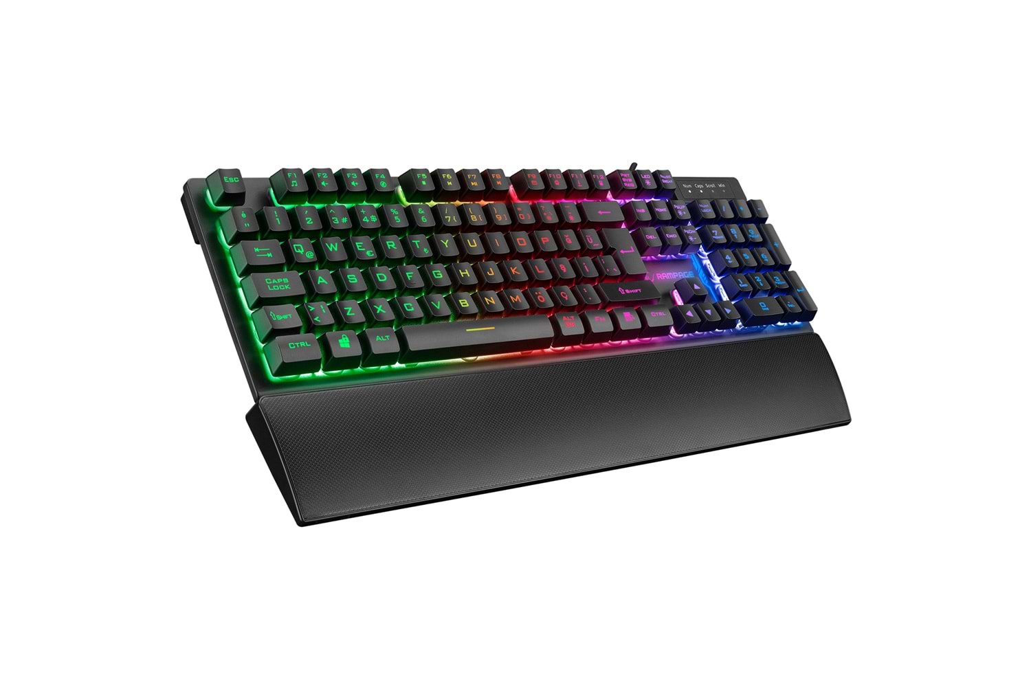 Rampage KB-RX77 RUNNER Siyah USB Rainbow Aydınlatmalı Q Bilek Destekli Gaming Klavye