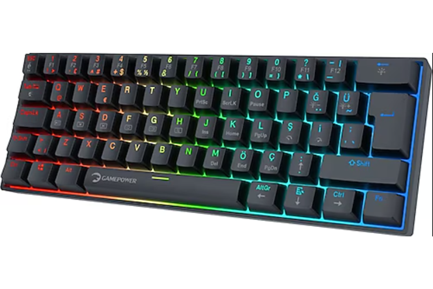 GamePower Lyra RGB 60M Mekanik Klavye Blue Siyah