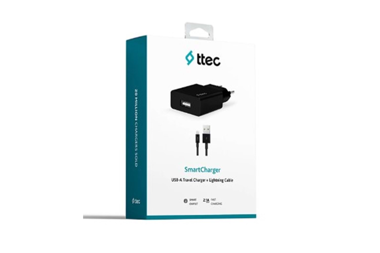 Ttec 2SCS20LS SmartCharger 2.1A Seyahat Şarj Aleti + Lightning Kablo Siyah