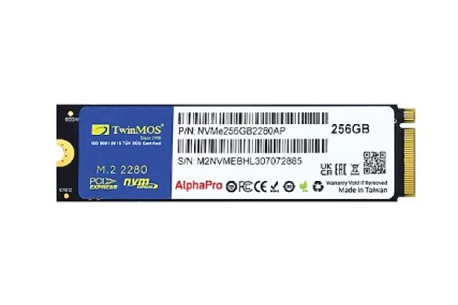 Twinmos AlphaPro NVME256GB2280AP PCI-Express 3.0 256 GB M.2 SSD