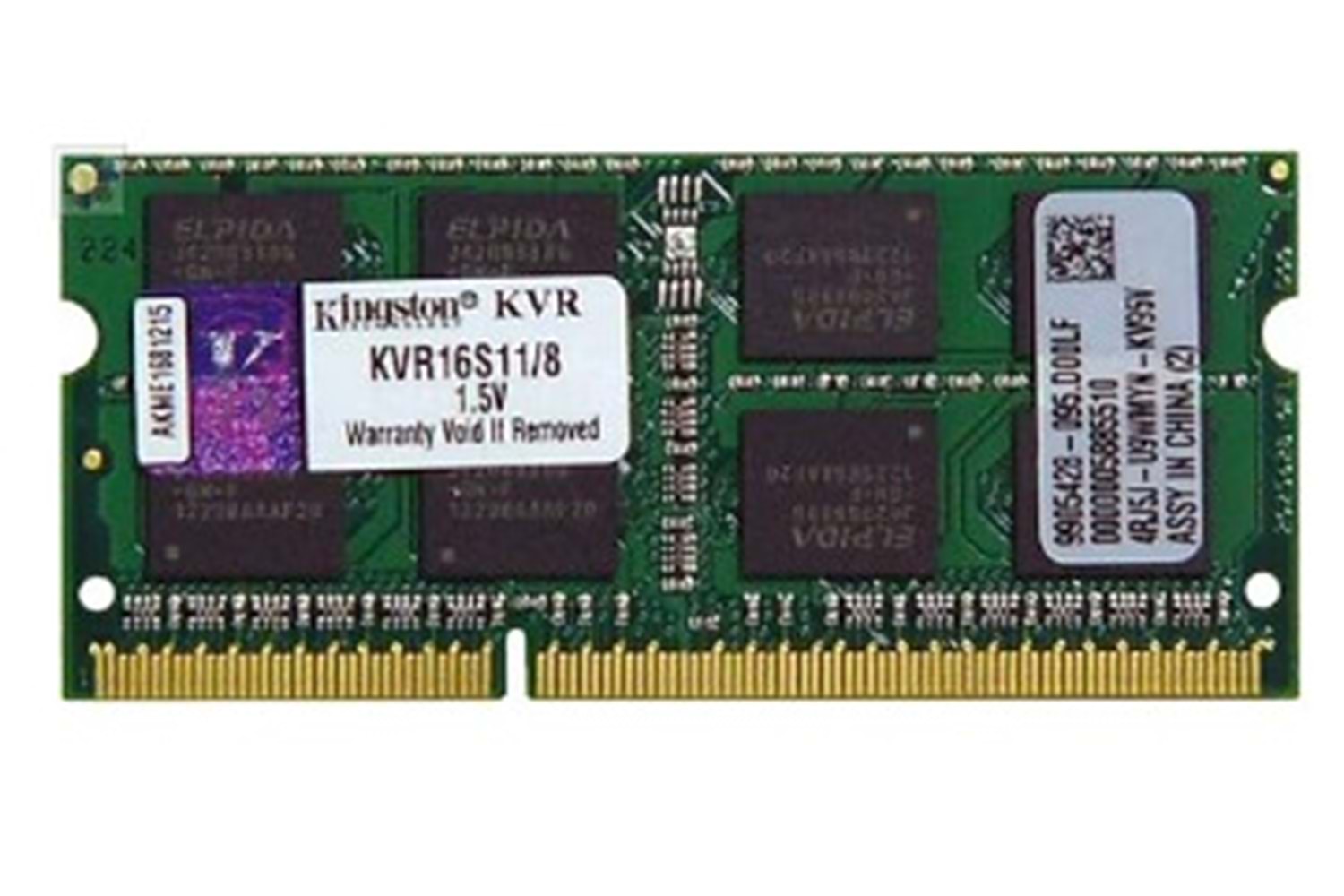 Kingston 8 GB 1600 MHz CL11 KVR16S11/8 DDR3 Ram NOTEBOOK
