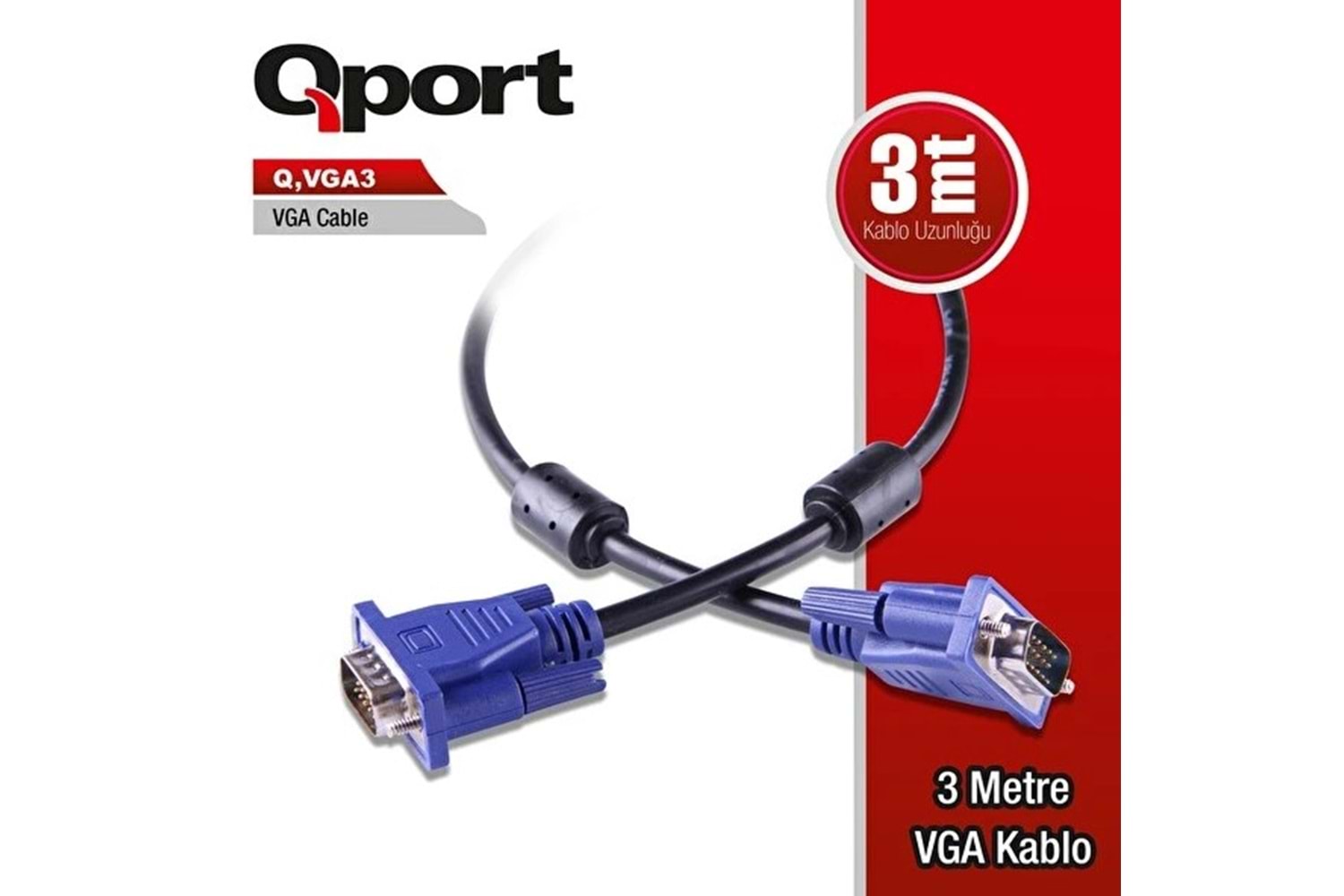 Qport Q-VGA3 3 m VGA Kablo