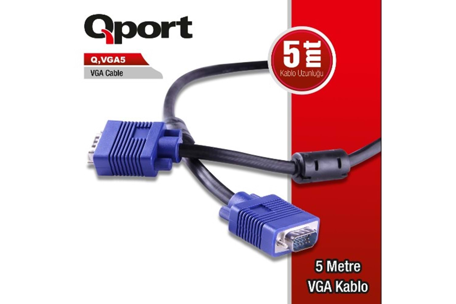 Qport Q-VGA5 5m VGA Kablo