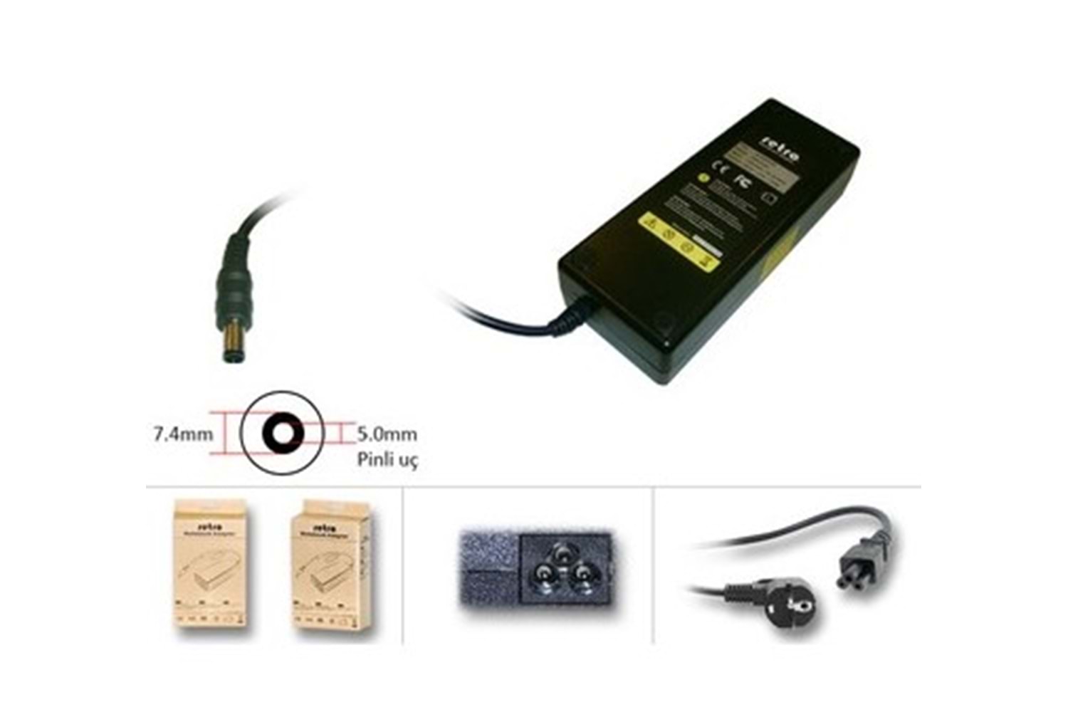 Retro RNA-HC05 18.5V 6.5A 120W 7.4mm-5.0mm Pinli Uç