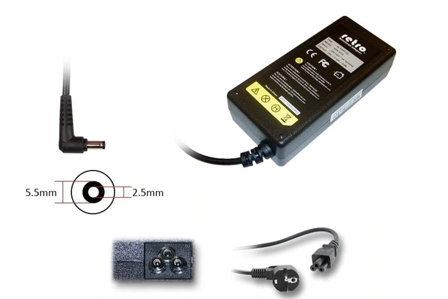 ADAPTOR DCA-T020 19V 6.3A 120W 2.5mm Laptop Şarj Aleti