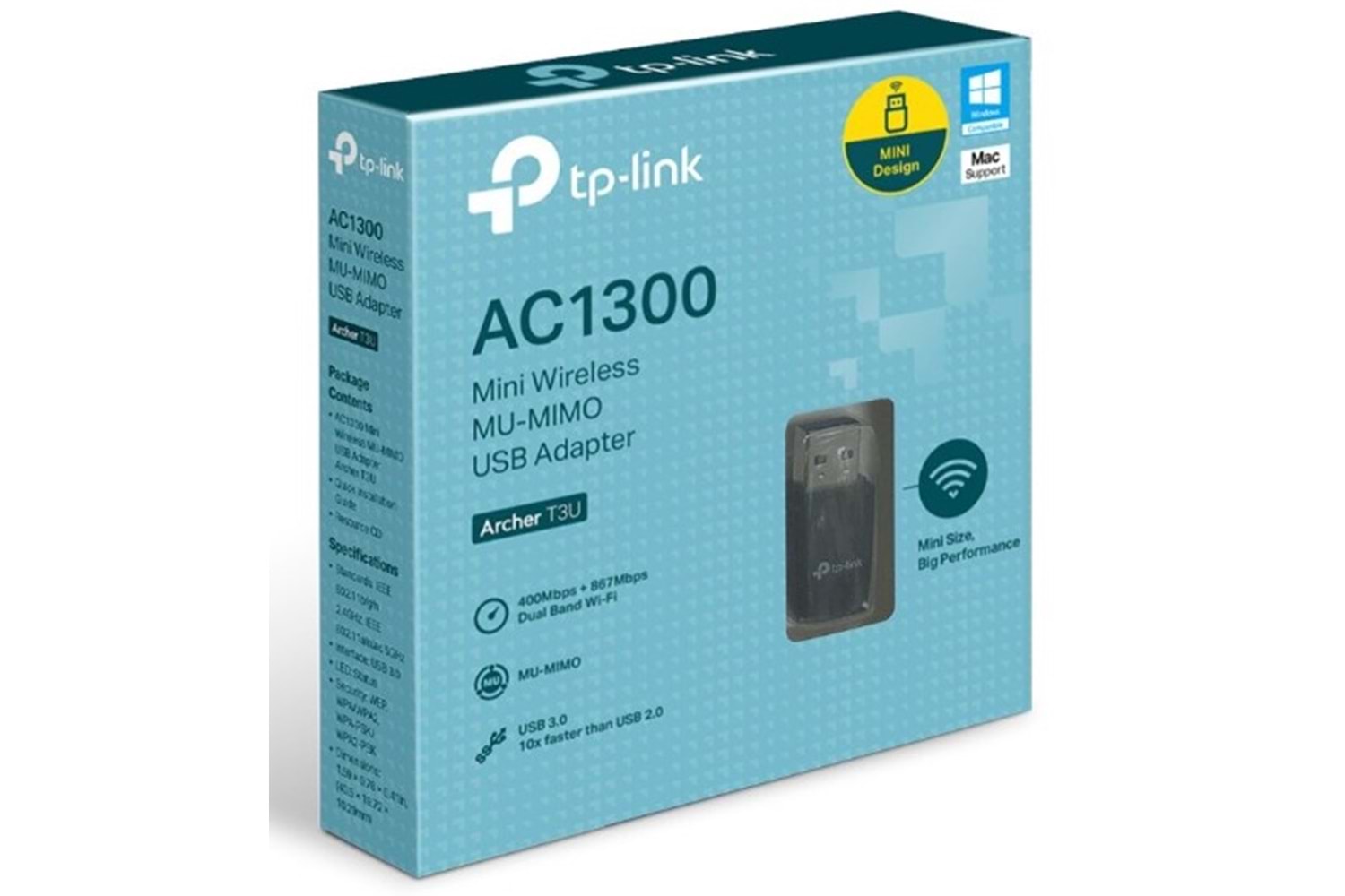 Tp-Link Archer T3U AC1300 Dual Band Mini USB Adaptör