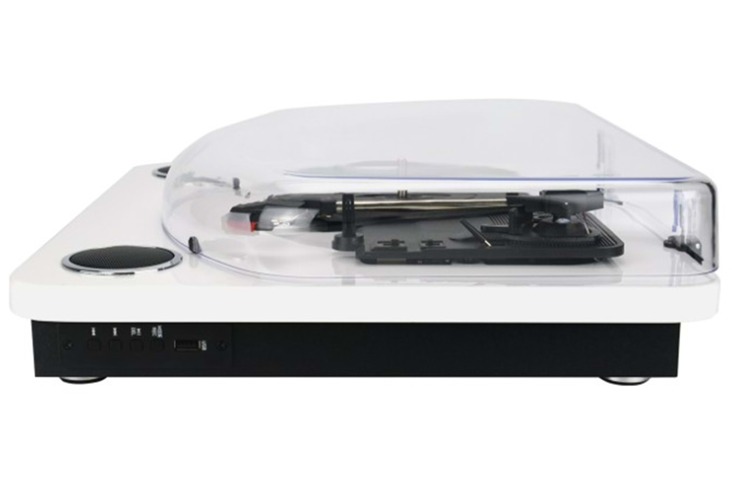 Umie Bemol Beyaz Piano Kaplama Plak Çalar 10W BT İN, BT OUT, RCA, USB Özellikli Nostaljik Pikap