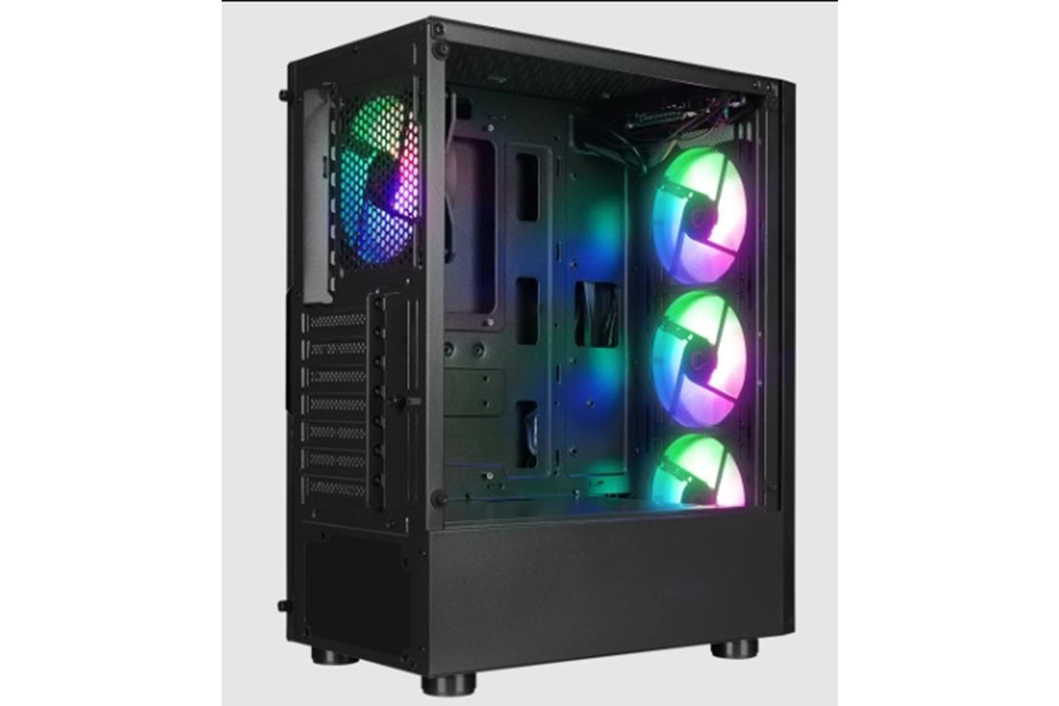 Rampage SHIVA 4*120MM Rainbow Fanlı Temperli Camlı ATX Mid-T Gaming Oyuncu Kasası