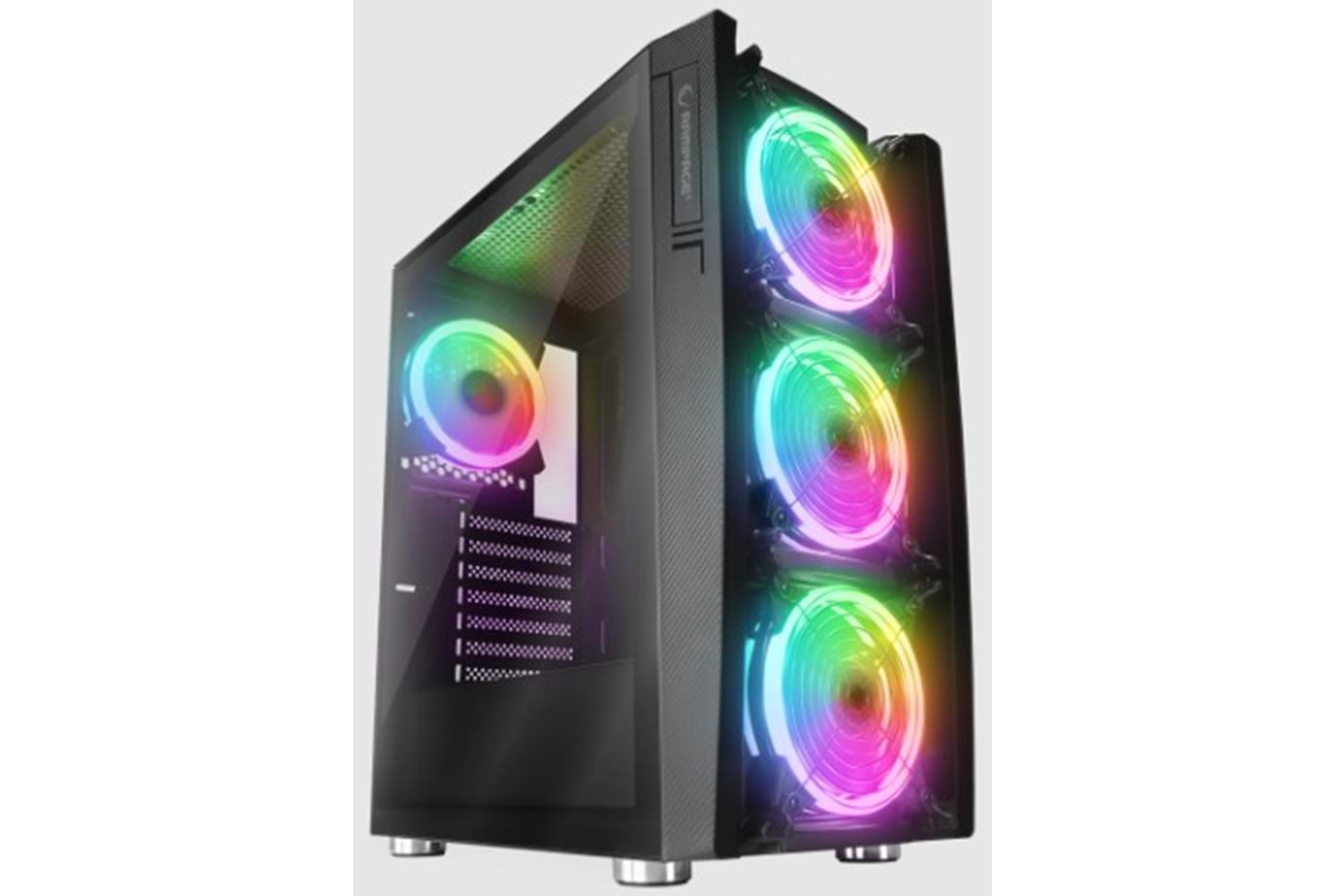 Rampage HACKER 650W 80+ BRONZE Siyah 4*RGB Auto Fan ATX Mid-T Gaming Oyuncu Kasası