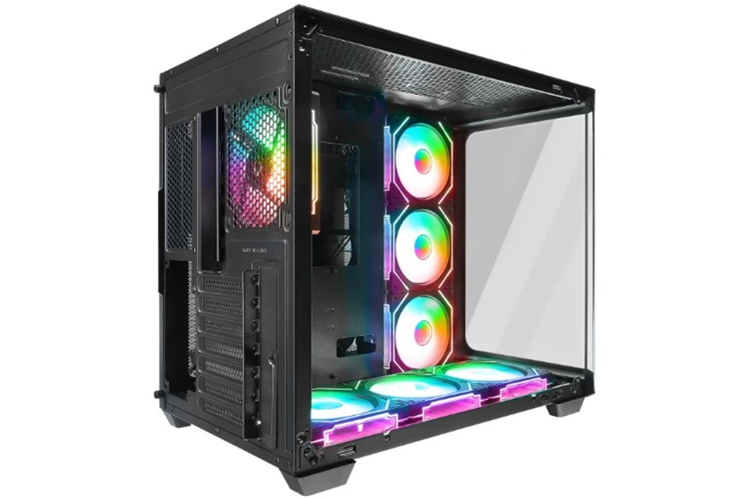 Rampage LOOPY Siyah 7*12cm ARGB Fan Kontrolcü Temperli Cam Kumandalı ATX Mid-T Gaming Oyuncu Kasası