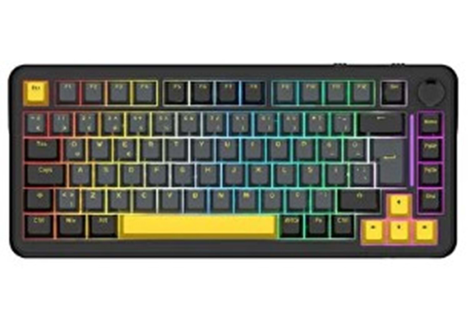 Rampage Yamikage Siyah/Gri/Sarı 2.4G + BT Wireless RGB Hot Swap Gasket Oil Switch Türkçe Q PBT Keycaps Mekanik Klavye 80
