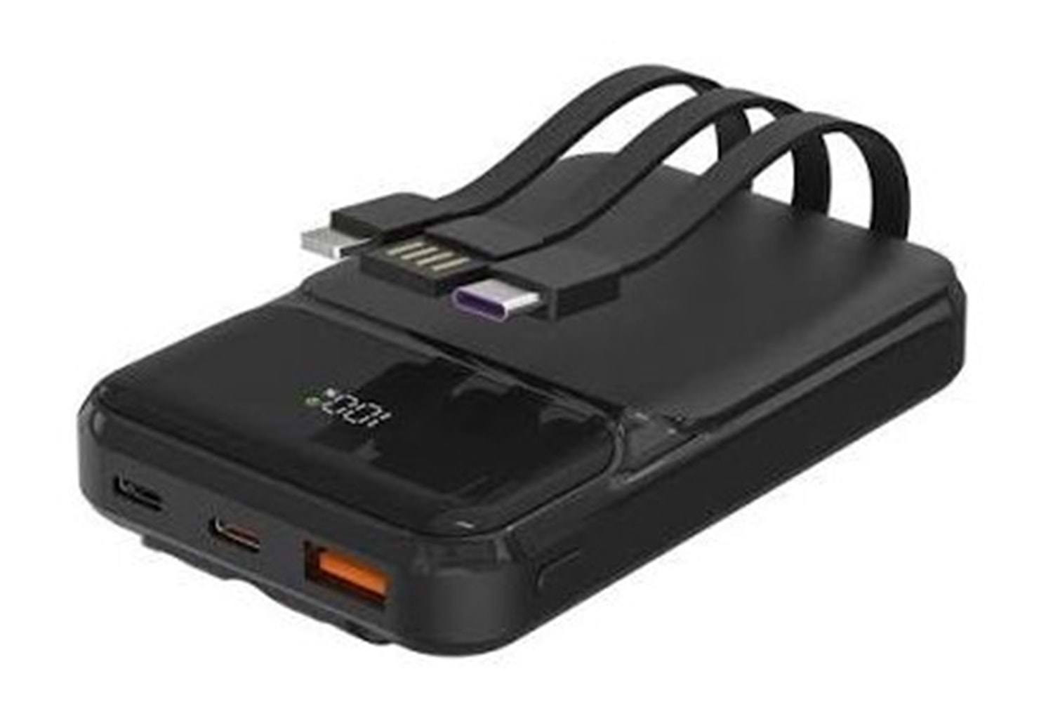 S-link P104 10000mAh PRM Dahili Kablolu HSC22.5W+PD20W Siyah LCD Taşınabilir Pil Şarj Cihazı Powerbank