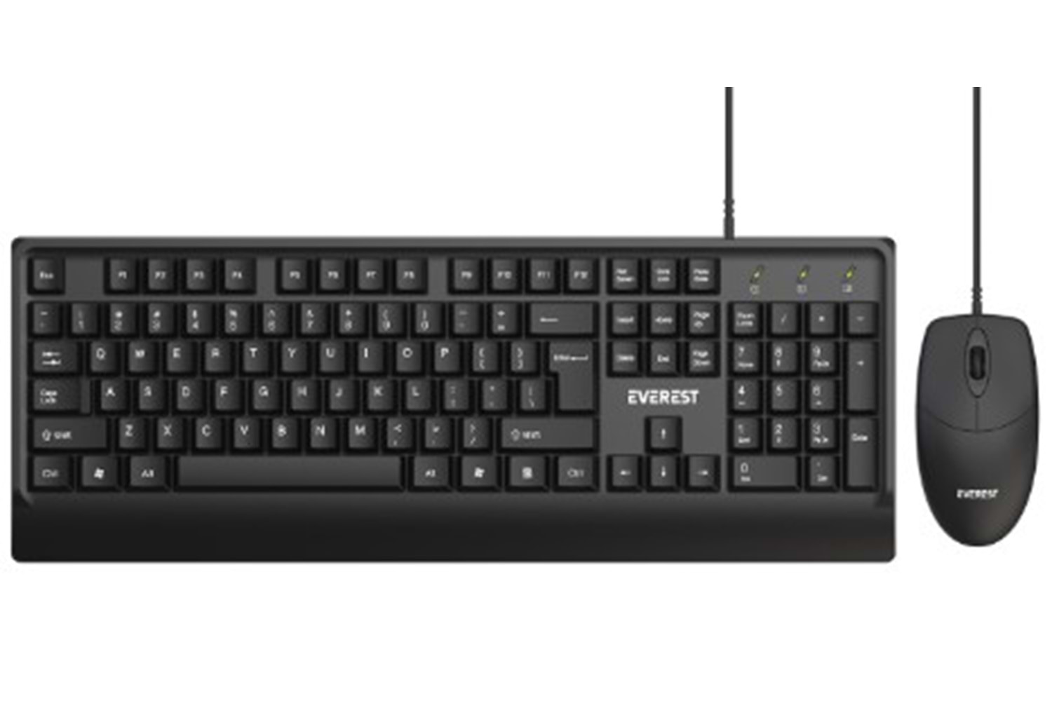 Everest KM-619 Siyah Usb US Layout English Standart Klavye + Mouse Set
