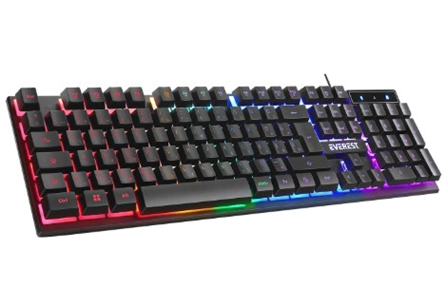 Everest KB-188 Borealis Siyah USB Gökkuşağı Aydınlatmalı Hungarian Layout Gaming Oyuncu Klavyesi
