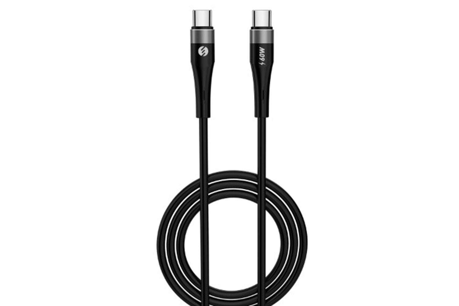 S-link SL-BCC19 60W 1.2m Type-C to Type-C PD PD Silikon Siyah Hızlı Şarj Kablosu