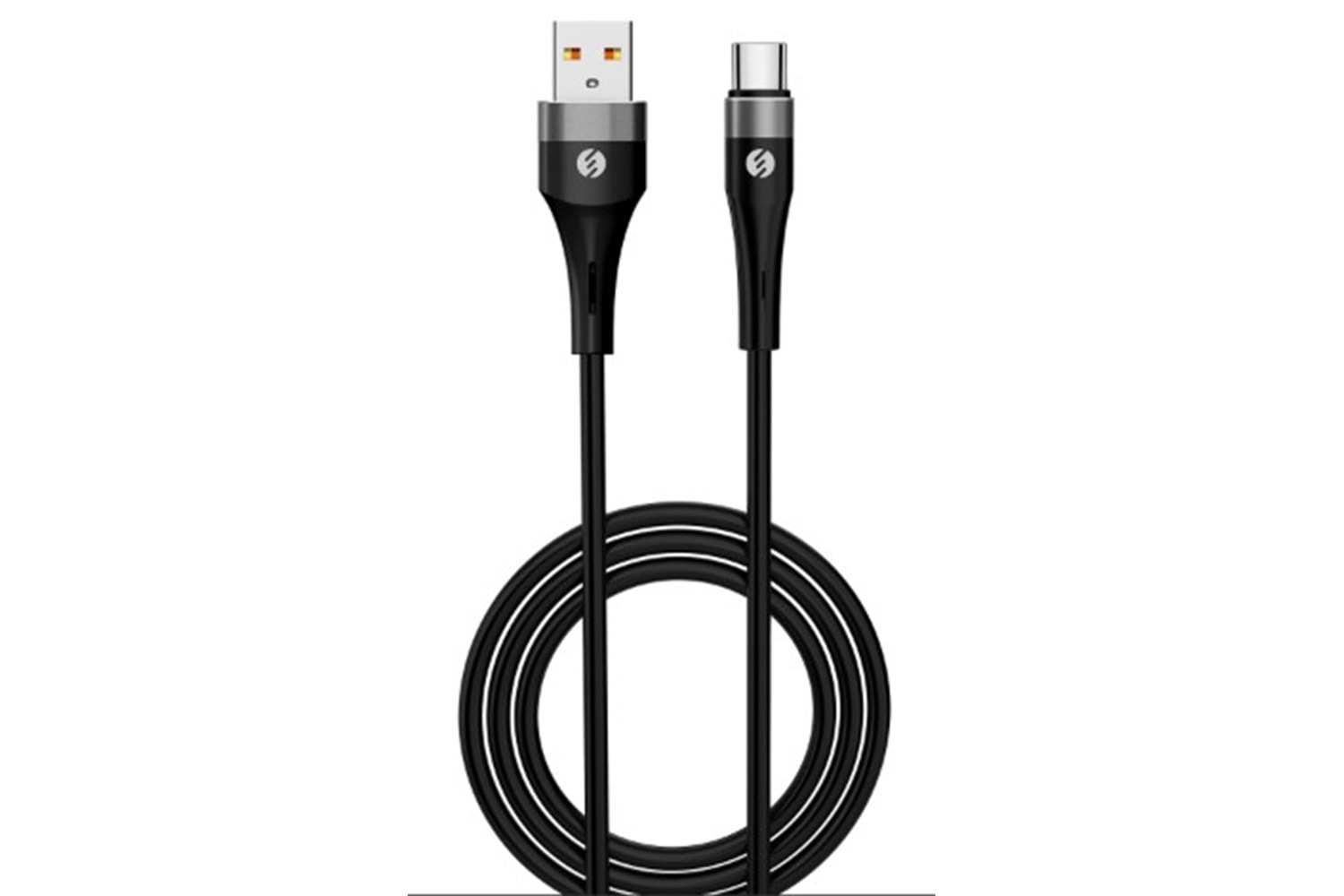 S-link SL-BCC18 15W 1.2m USB to Type-C PD Silikon Siyah Hızlı Şarj Kablosu