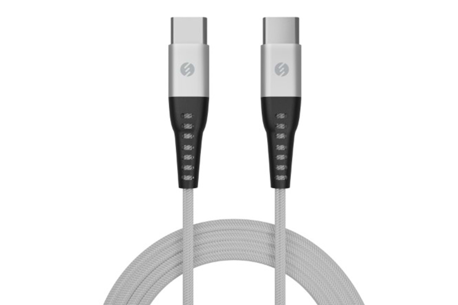 S-link SL-STM55TP 3A Fast Şarj Type-c to Type-c Silver Data + Sarj Kablosu