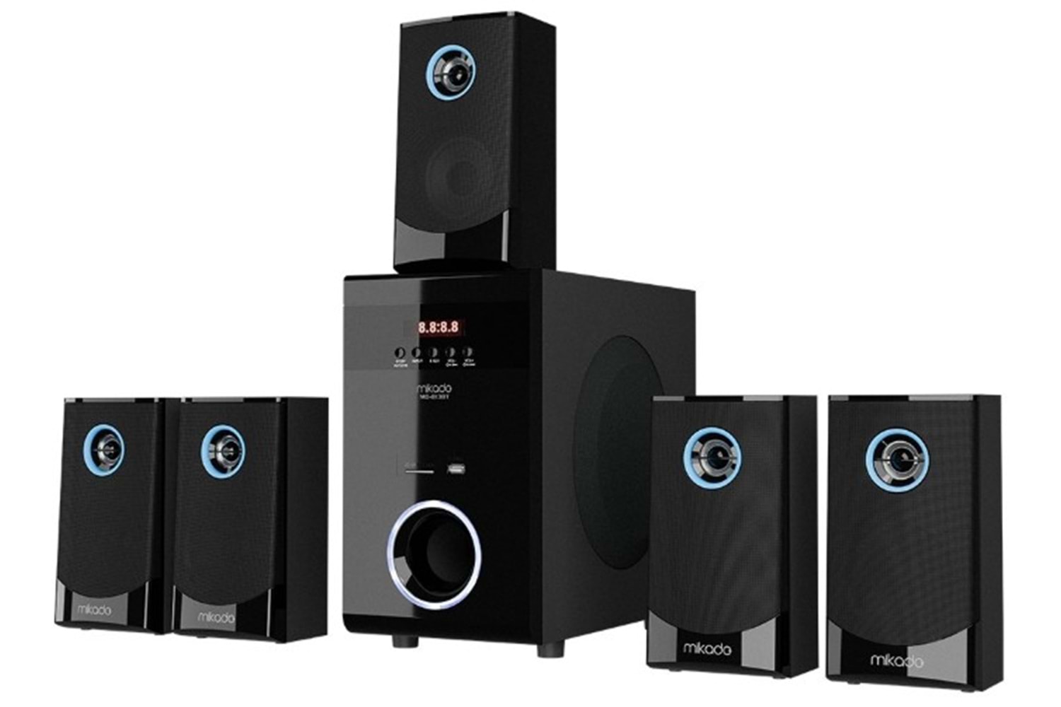 Mikado MD-813BT 80W 5+1 Bluetooth Speaker Siyah