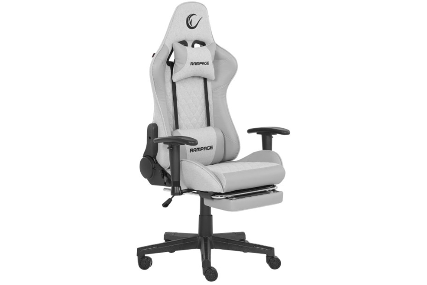Rampage KL-R27 Elemental Ayak Dayama Yerli Terletmez Kumaş Gri / Karbon Gaming Oyuncu Koltuğu