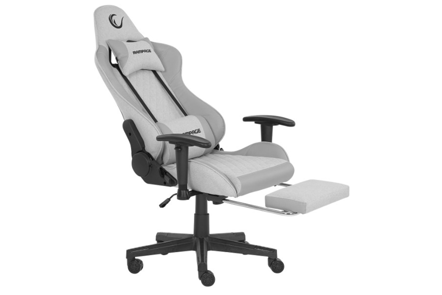 Rampage KL-R27 Elemental Ayak Dayama Yerli Terletmez Kumaş Gri / Karbon Gaming Oyuncu Koltuğu