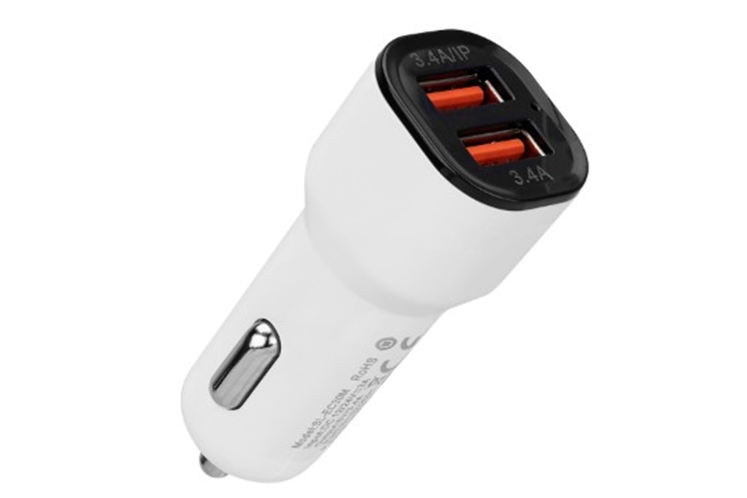 S-link SL-EC30T Type-C Kablolu 3.4A 2 USB Beyaz Araç Şarj Cihazı
