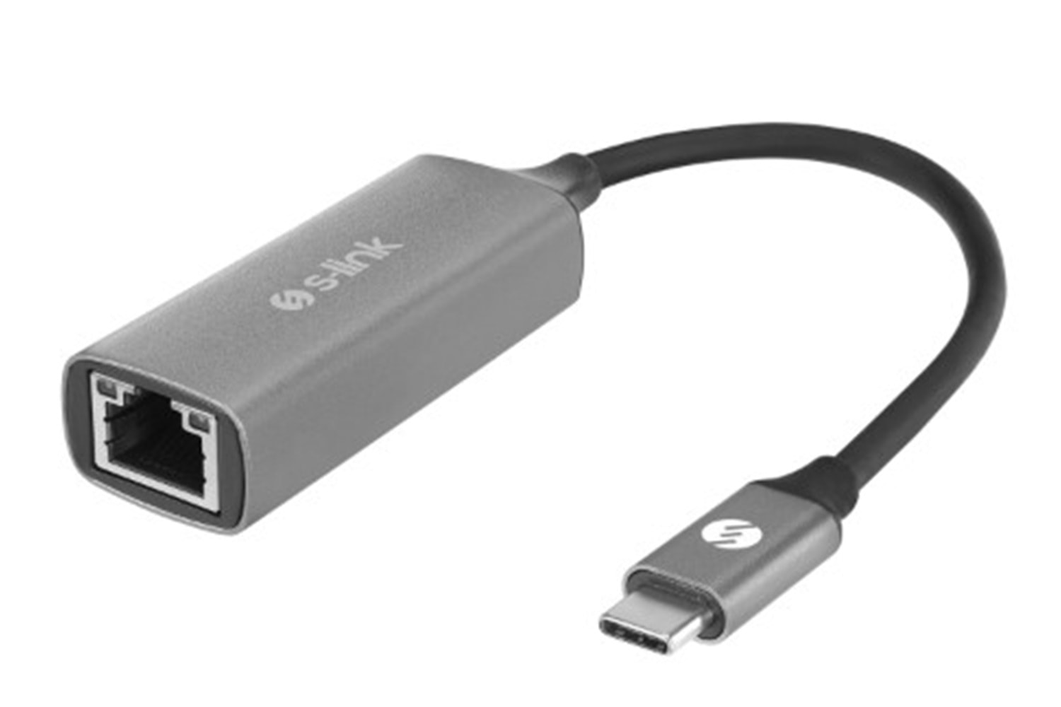 S-link SW-U336 Gri Metal Type-C to RJ45 10/100/1000Mbps Gigabit Adaptör