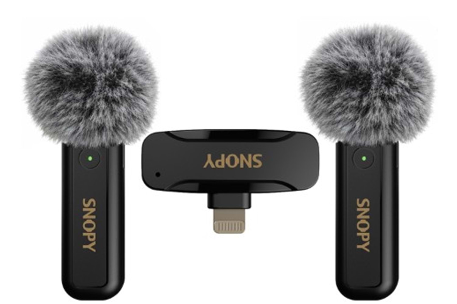 Snopy SN-MW80 Siyah 2 Mikrofonlu Kablosuz Lightning Yaka Mikrofonu