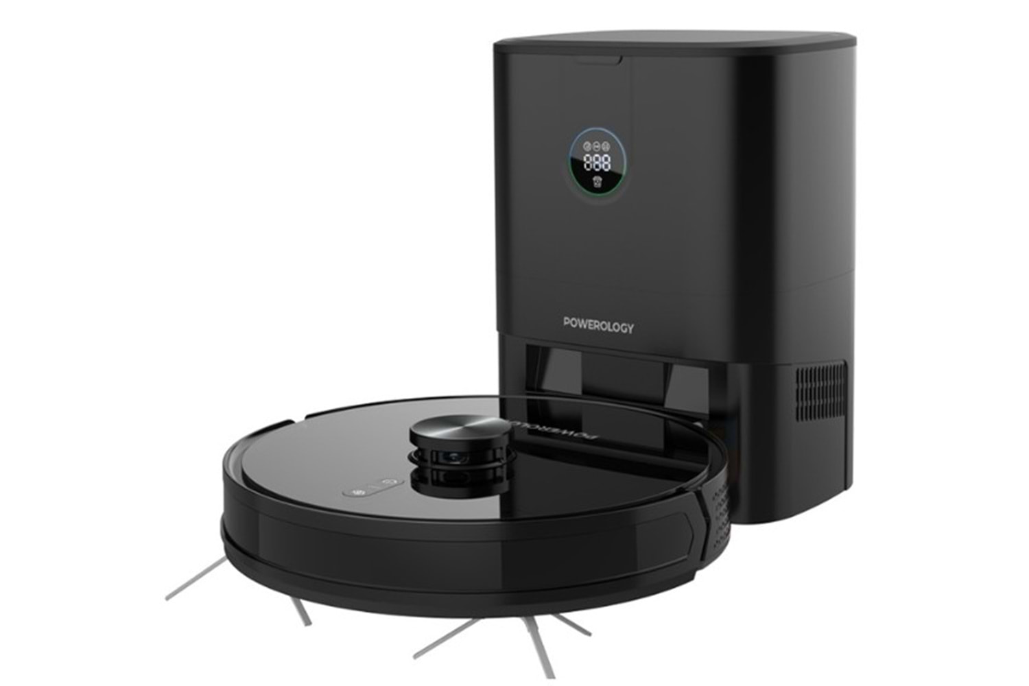 Powerology Smart Station Robot Vacuum & Mop - Siyah