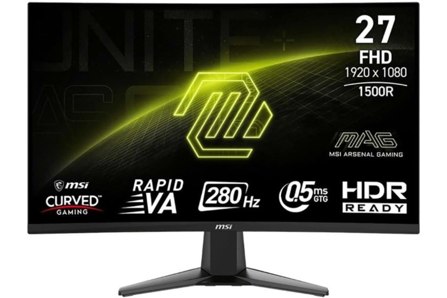MSI 27'' MAG 276CXF 1920x1080 (FHD) CURVE 1500R RAPID VA 280HZ 0.5MS (GTG) ADAPTIVE-SYNC GAMING MONITOR