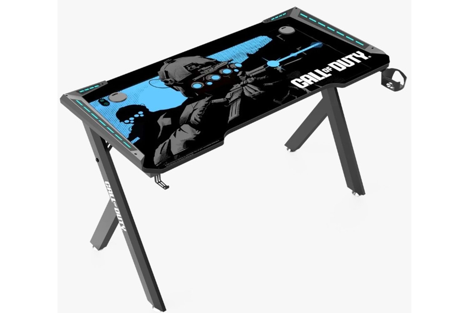 GameOn Call Of Duty Hawksbill Serisi RGB Oyuncu Masası Siyah/Mavi