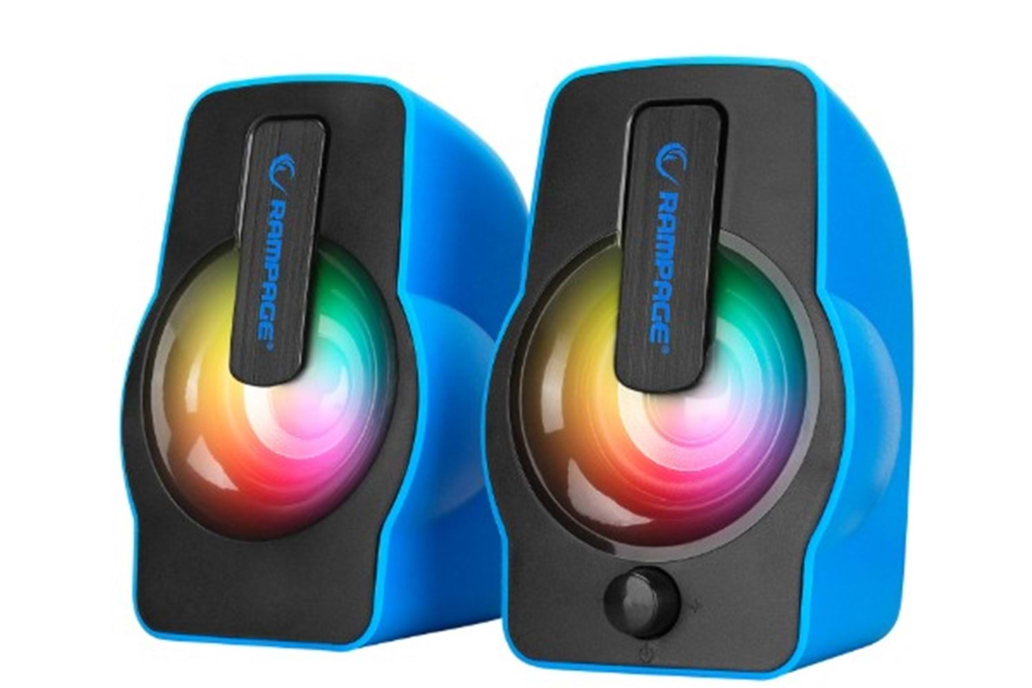 Rampage RMS-G7 FALSETTO 2.0 6 Watt RGB Ledli Mavi Multimedia Gaming USB Speaker