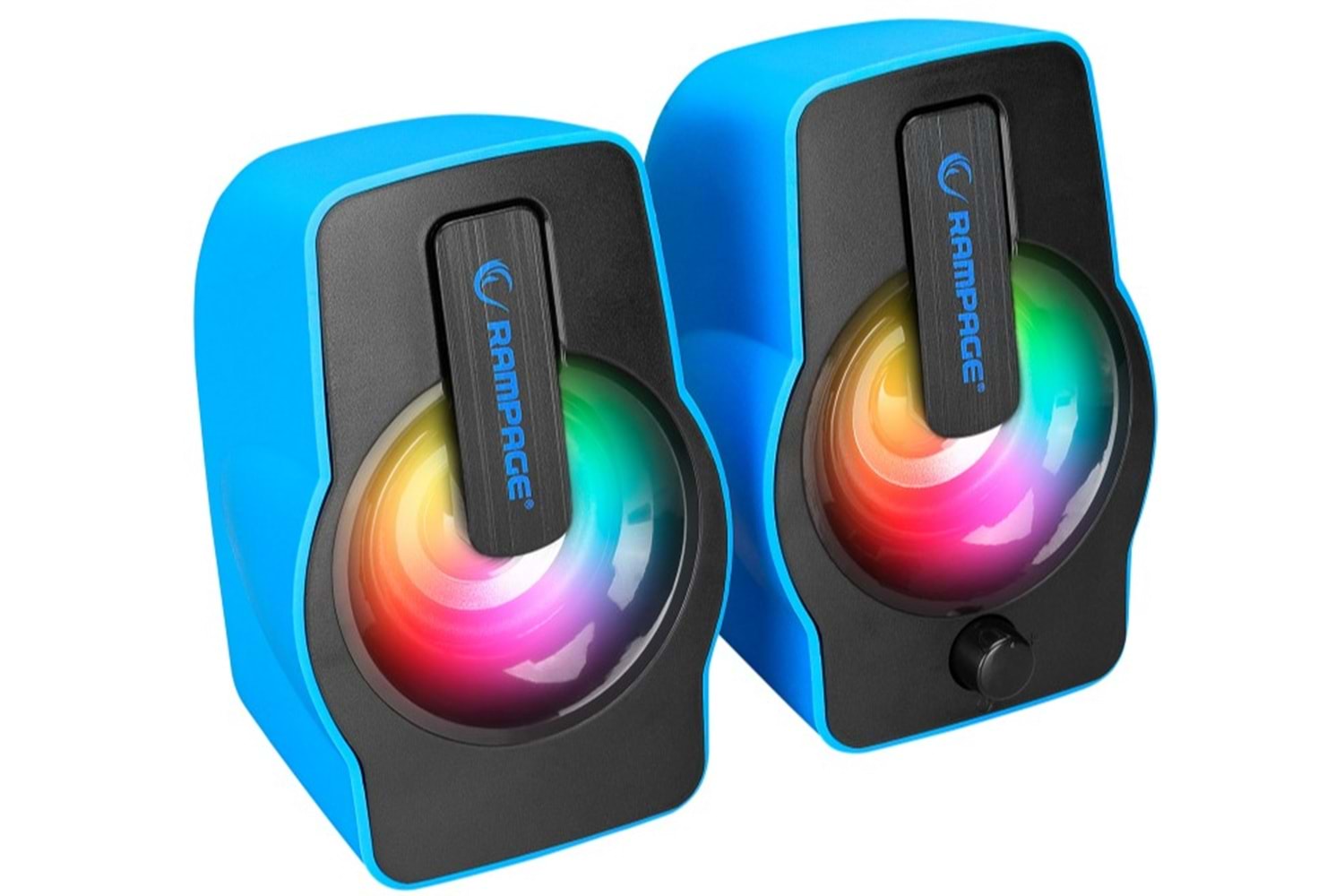 Rampage RMS-G7 FALSETTO 2.0 6 Watt RGB Ledli Mavi Multimedia Gaming USB Speaker