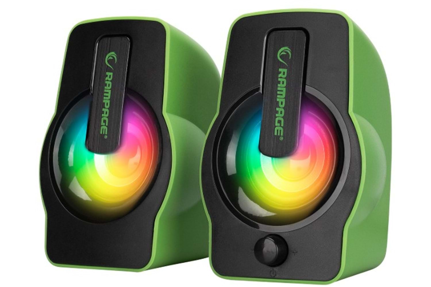 Rampage RMS-G7 FALSETTO 2.0 6 Watt RGB Ledli Yeşil Multimedia Gaming USB Speaker
