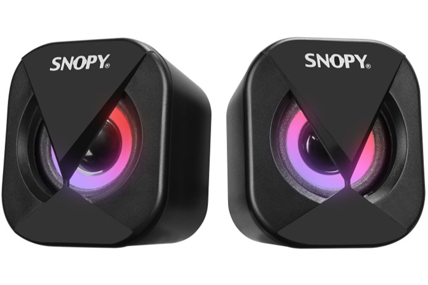 Snopy SN-83U 2.0 Mini Led Işıklı 2Wx2CH Siyah USB Gaming Speaker Hoparlör