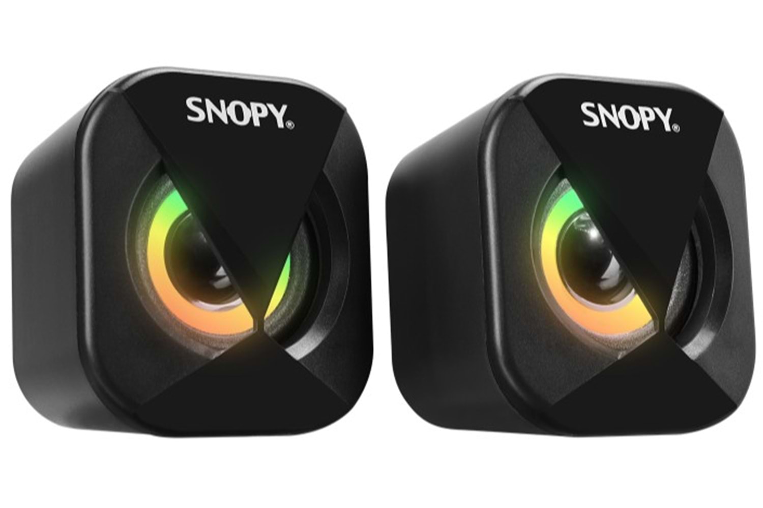 Snopy SN-83U 2.0 Mini Led Işıklı 2Wx2CH Siyah USB Gaming Speaker Hoparlör