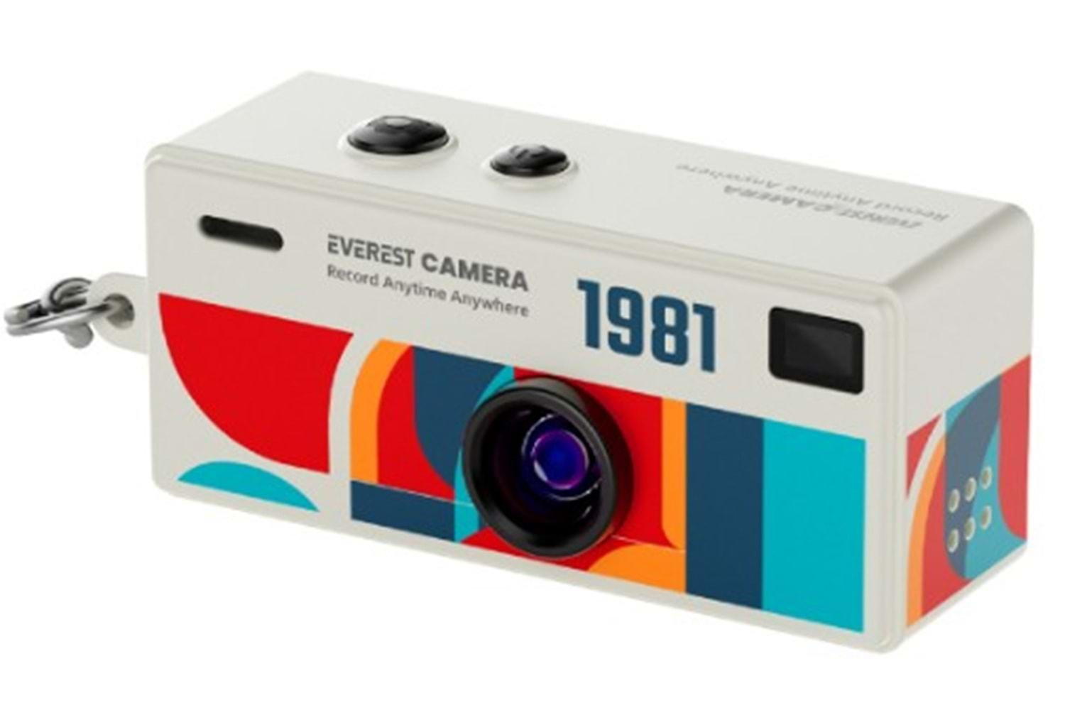 Everest ADK1981 Beyaz 1.6MP 300mAh Şarjli Konteyner Tipi Retro Anahtarlık Mini Dijital Kamera