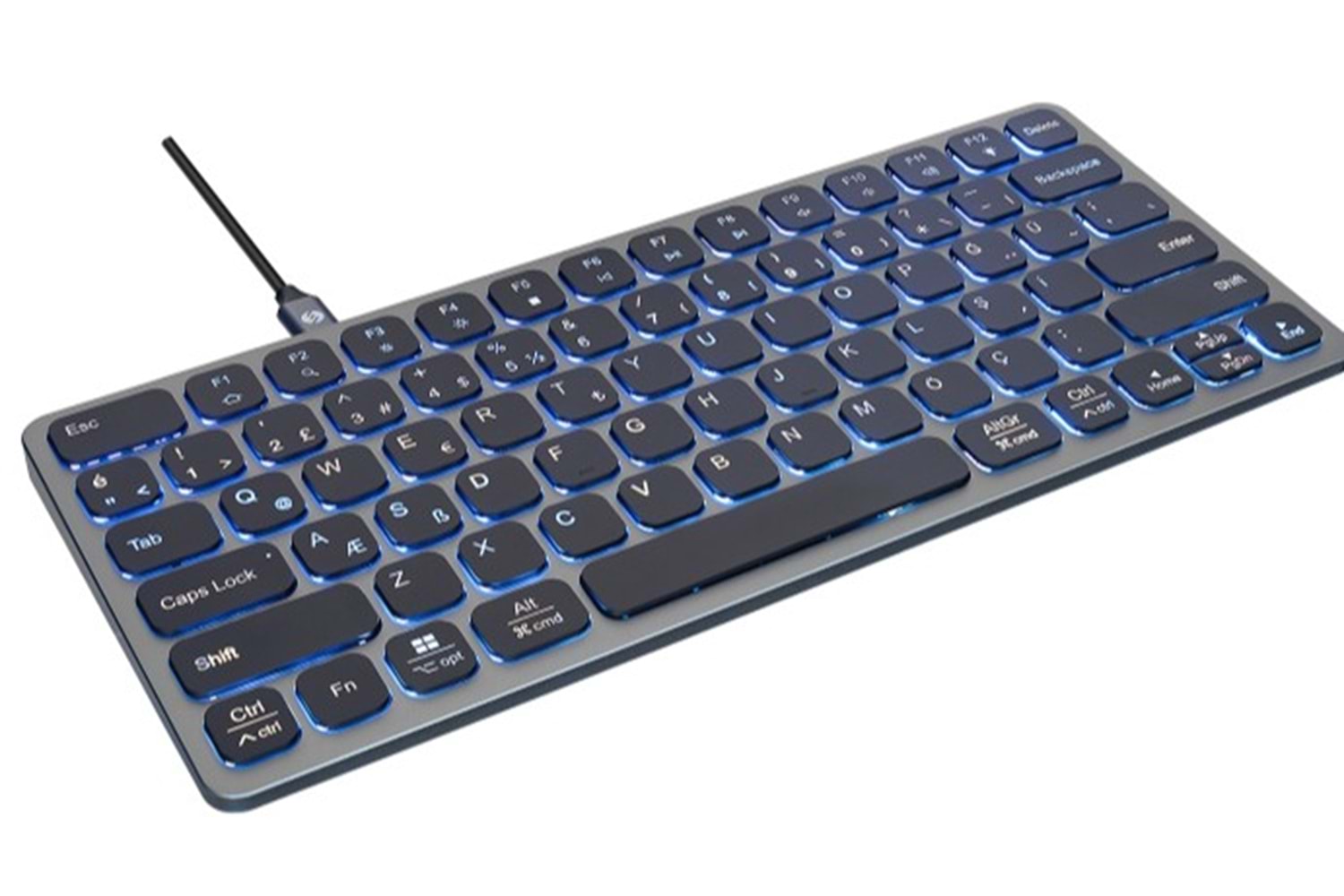 S-Link SW-K801 Siyah USB 8 in 1 USB Q Klavye 2*USB, HDMI, TYPE-C, AUX, TF ve SD Okuyuculu HUB Klavye