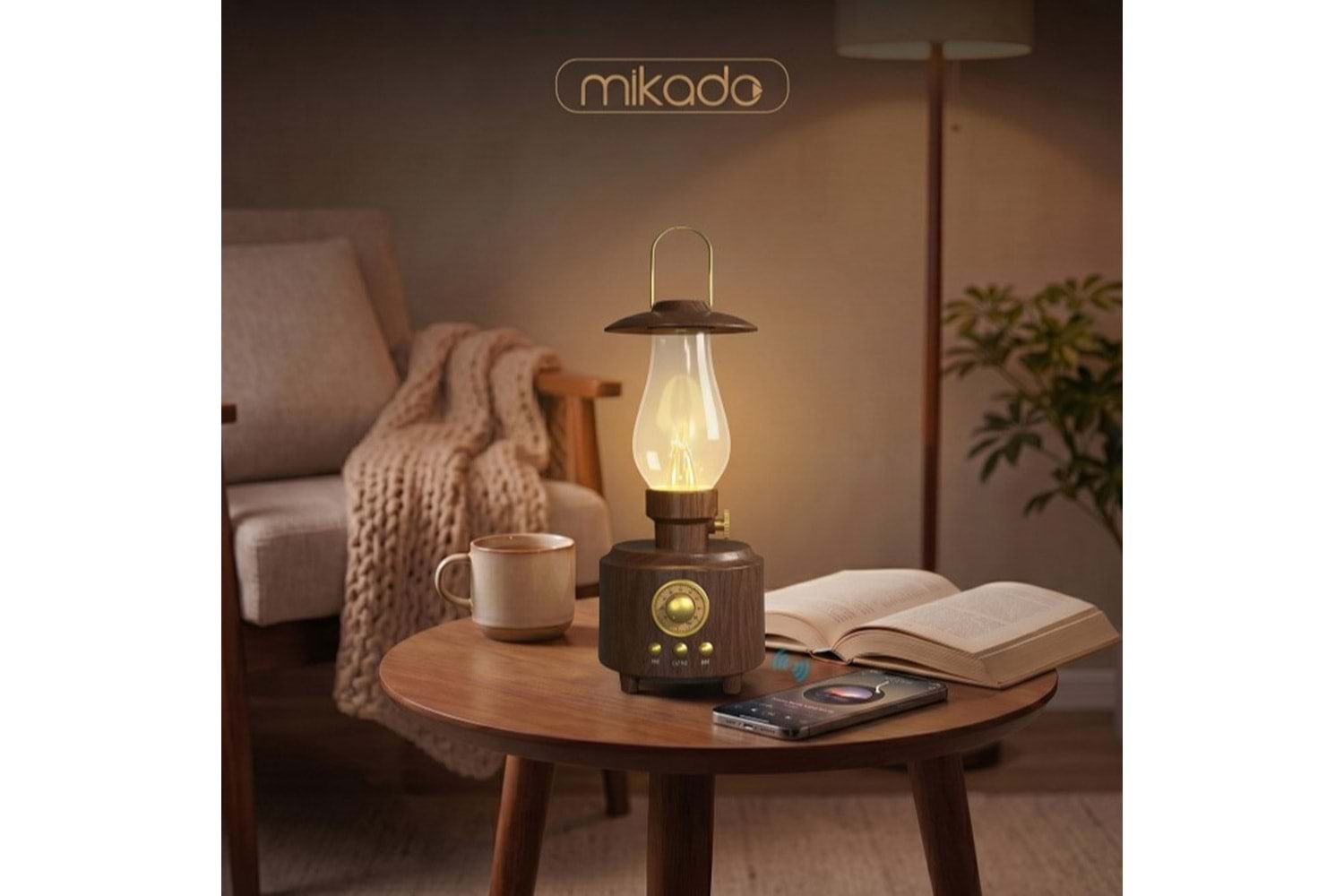 Mikado MD-1 Luxound 5W Kahverengi BT Nostalji Lambalı Retro Speaker