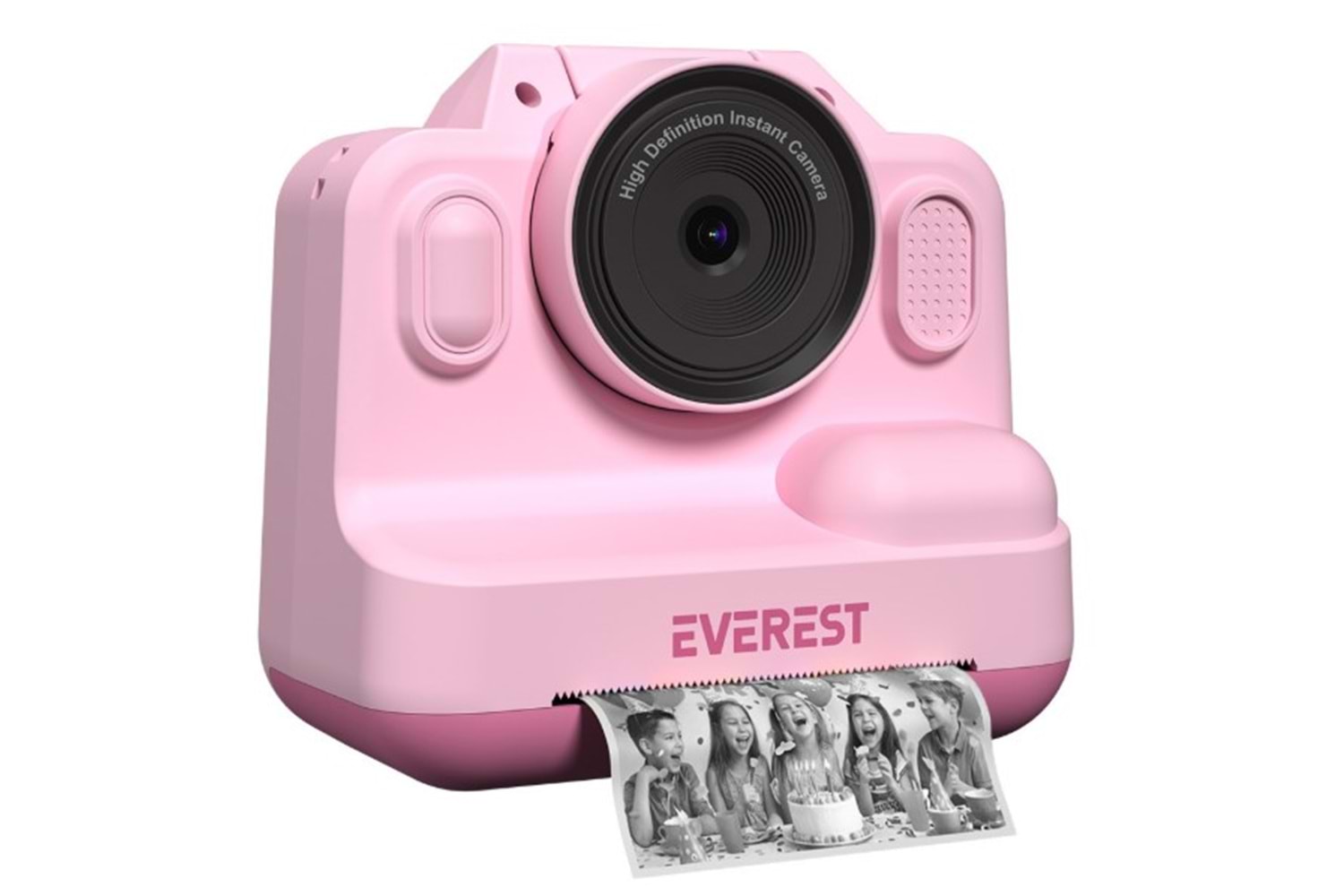 Everest EV-8093 Pembe 1080P Full HD 1300mAh Şarjlı Müzik Anında Baskı Yapabilen Dijital Çocuk Kamerası