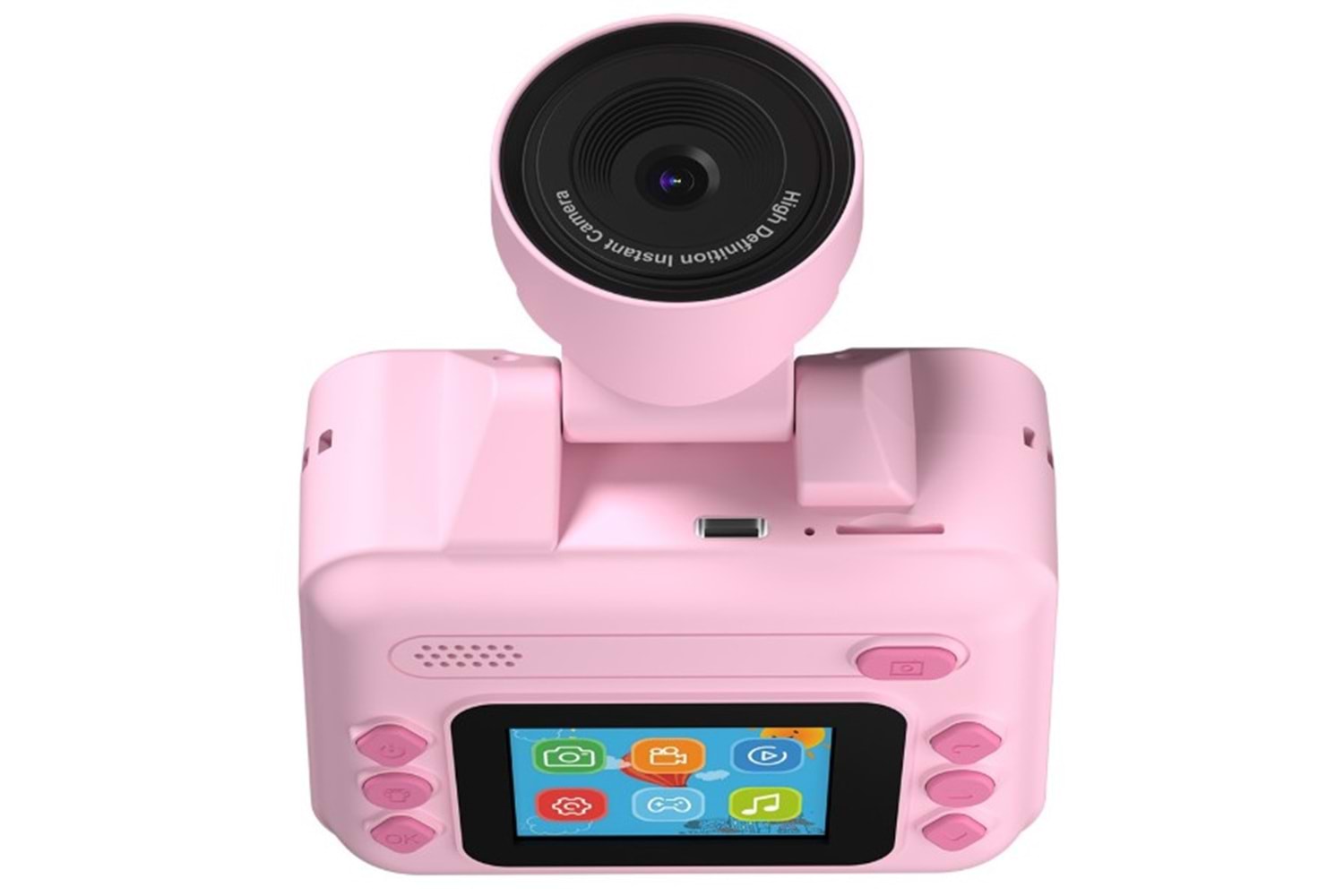 Everest EV-8093 Pembe 1080P Full HD 1300mAh Şarjlı Müzik Anında Baskı Yapabilen Dijital Çocuk Kamerası
