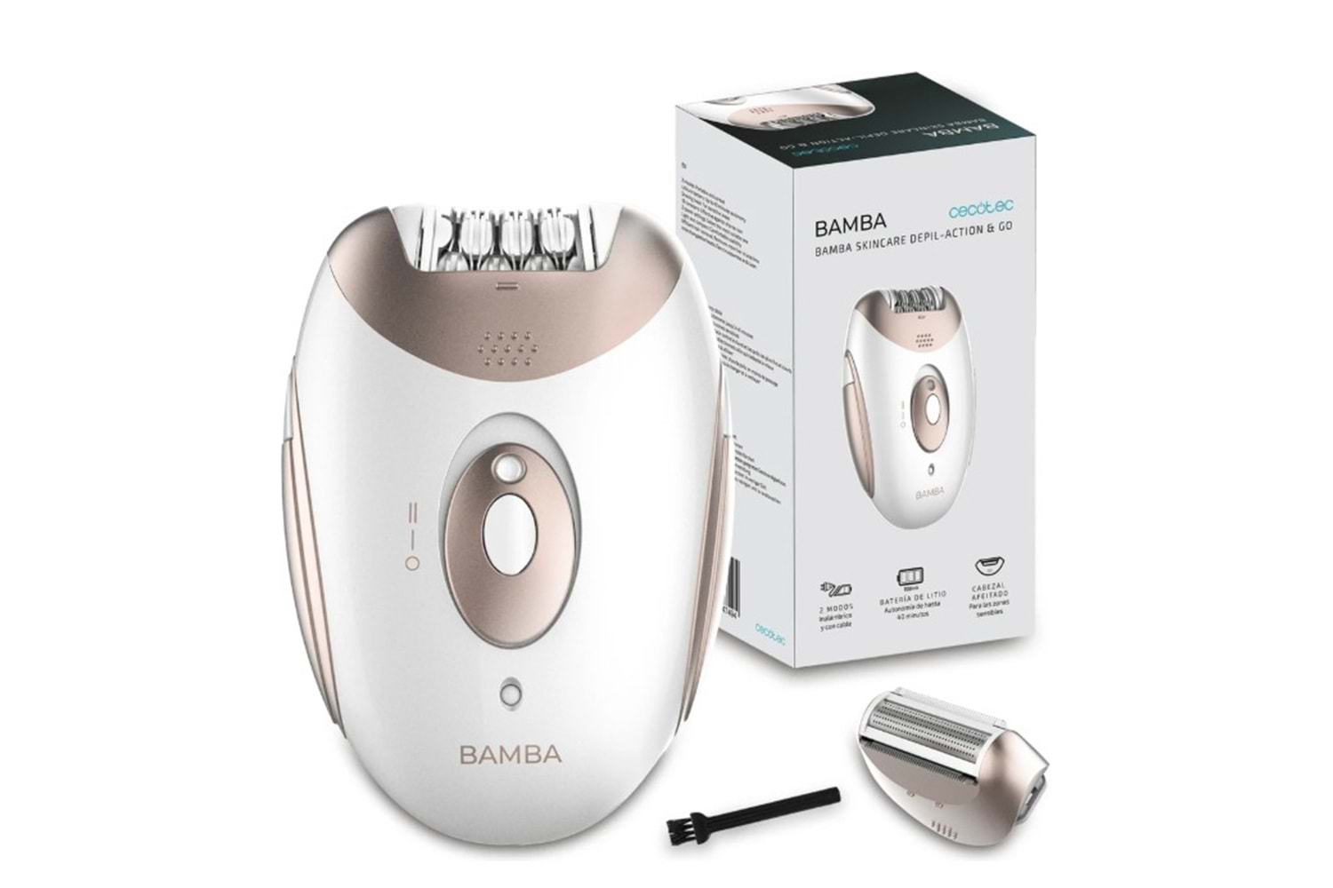 Cecotec Depil-Action & Go Kablosuz Epilatör Epilasyon Cihazı, Hassas Bölge Başlıklı, 2 Hızlı