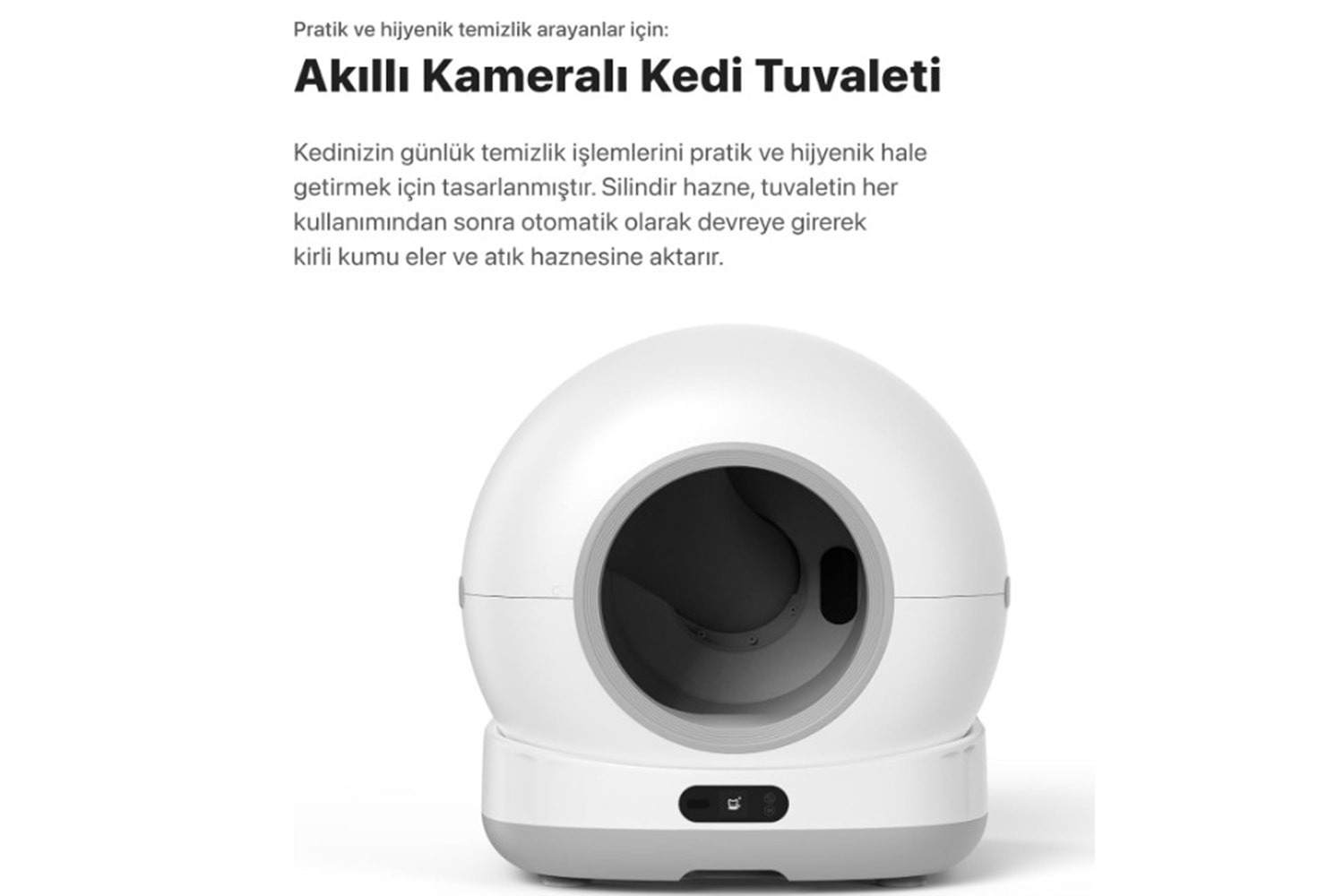 Xenon Smart X8623 Akıllı Otomatik Kameralı Kedi Tuvaleti (Kum Paspası + Koku Tableti ve Çöp Poşeti Hediyeli)