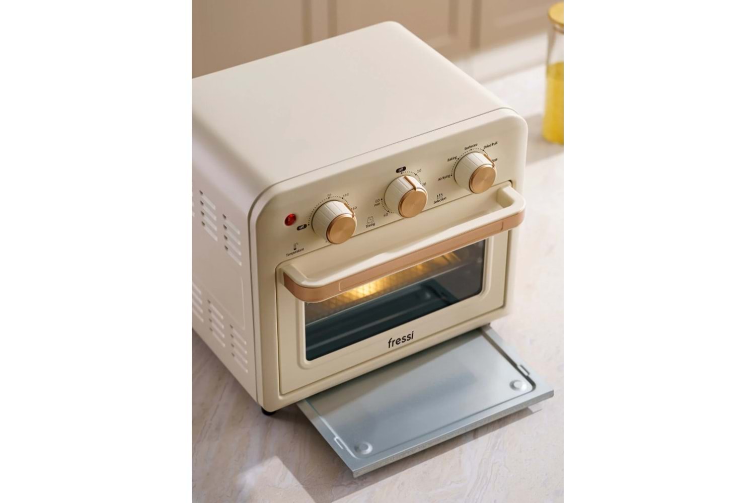 Fressi Mini Fırın Akıllı Kore Fırını Süre Ve Derece Ayarlı Airfryer Fonksiyonlu 13 Litre Fritöz Af-01