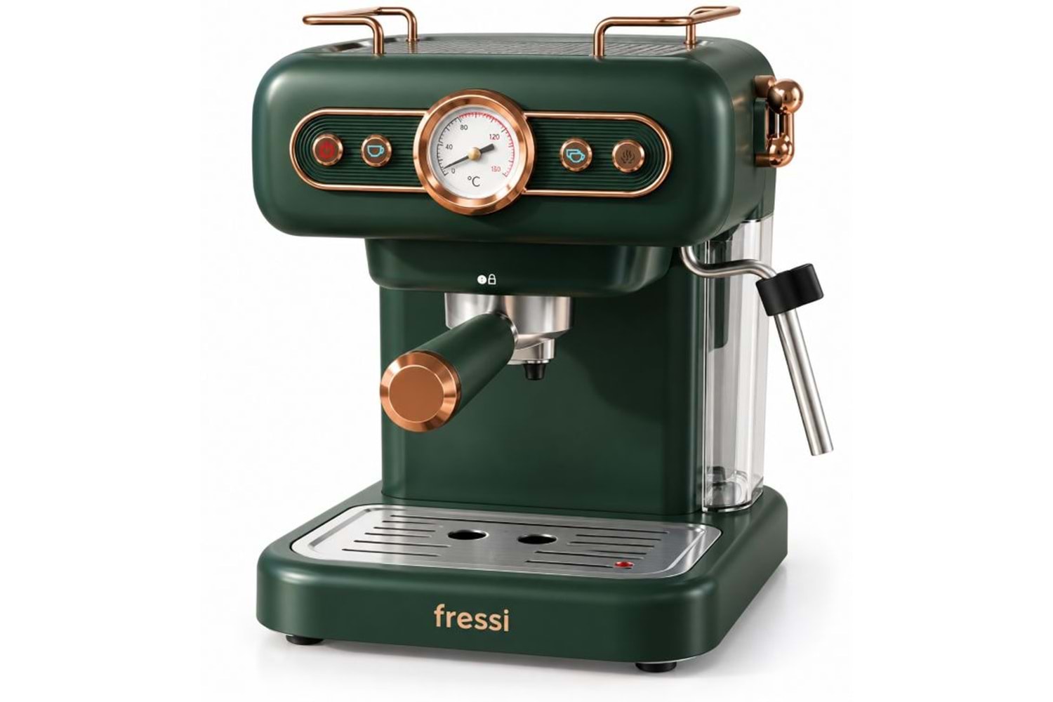 Fressi Espresso Latte Cappuccino Kahve Makinesi Süt Köpürtücülü 20bar Basınçlı 1,2lt Em-01 Ristretto - Yeşil