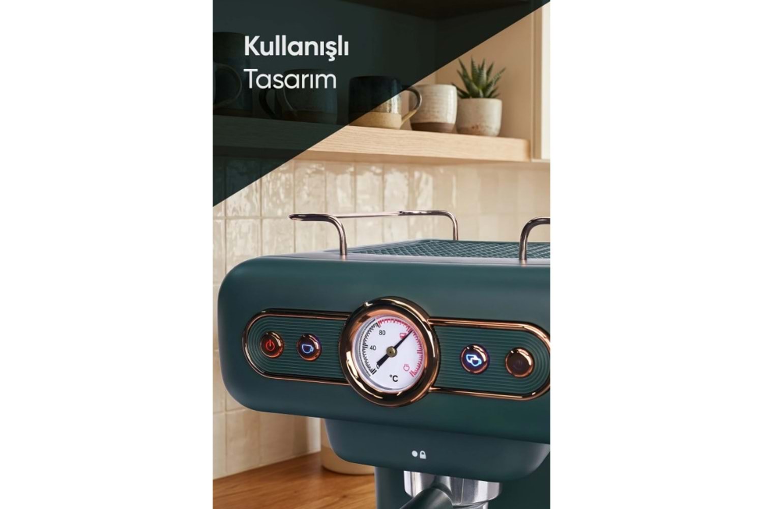 Fressi Espresso Latte Cappuccino Kahve Makinesi Süt Köpürtücülü 20bar Basınçlı 1,2lt Em-01 Ristretto - Yeşil